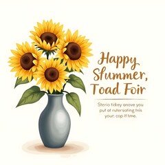 Sun-Kissed Blooms: A Summertime Greeting Card featuring Fragrant Sunflowers