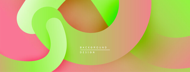 Abstract fluid shapes, vibrant colors blend. Soft gradients create dynamic visual experience. Modern design element.