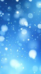 Abstract Blue Bokeh Background with Sparkling Light Particles Soft Focus Vertical Composition
