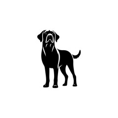 balck dog vector white background 
