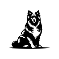 vector illustration of a dog white background 