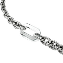 Obraz premium Metallic chain with transparent segment showcasing industrial elegance style