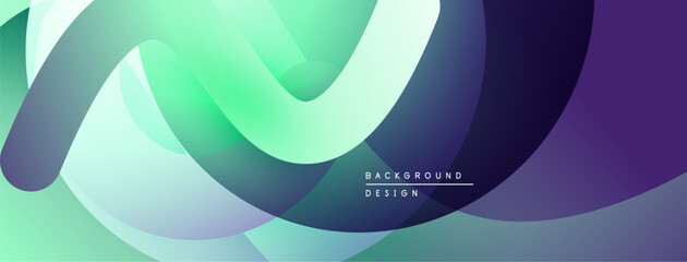 Abstract fluid shapes, vibrant colors blend. Gradient design creates dynamic visual experience. Modern aesthetic, smooth transitions.