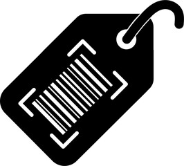 barcode tag icon black