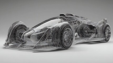 Frontside futuristic ar car wireframe concept