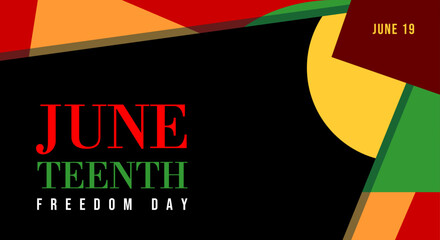 Juneteenth Freedom Day June 19. Background design and abstract ornaments for campaigns, ads, cards