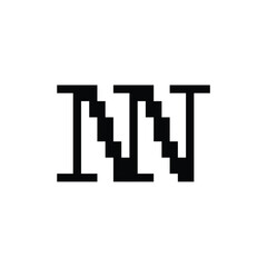 NN monogram logo design letter text name symbol monochrome logotype alphabet character simple logo