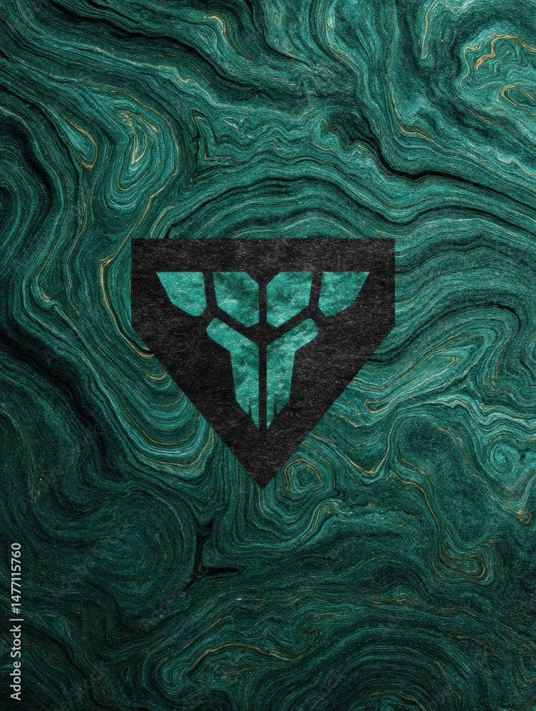 Poster fitness gym logo displayed over a dynamic abstract muscle texture background showcasing strength and