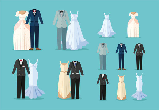 Colorful Elegant Fashion Formal Attire Outfit Stickers