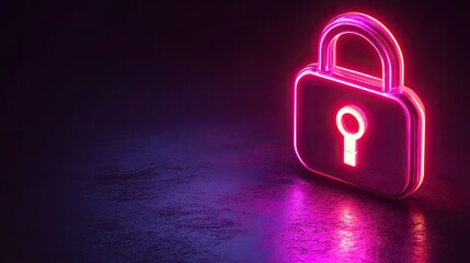 abstract, neon-glowing graphic of a padlock, suitable for websites or blogs about cybersecurity, data protection, digital privacy, blockchain, or futuristic security concepts.