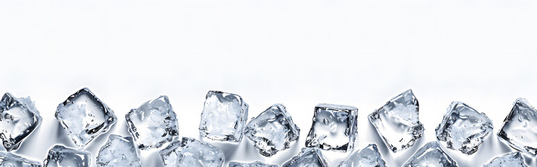 Obraz premium Ice cubes arranged in the shape of an isolated backg 1721140654 3