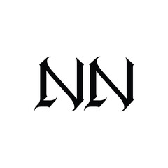 NN monogram logo design letter text name symbol monochrome logotype alphabet character simple logo