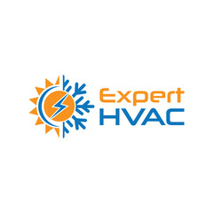 Fototapeta premium The HVAC Logo combines modern and professional elements to reflect heating, ventilation, and air conditioning services, ideal for contractors, repair services, and energy-efficient brands.