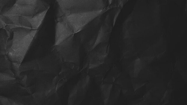 Wrinkled Black Paper Surface Crumple Texture Seamless Loop