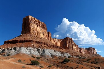 Fototapeta premium Majestic Desert Mountain Landscape Under a Vast Sky