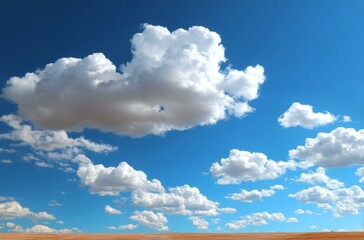 Beautiful Sky with Fluffy Clouds