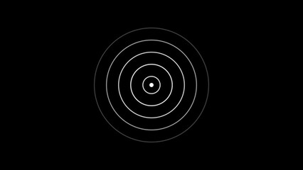 Abstract radio waves signal illustration. and looping circle white background 4k illustration.