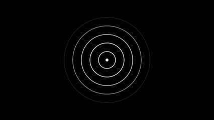 Abstract radio waves signal illustration. and looping circle white background 4k illustration.