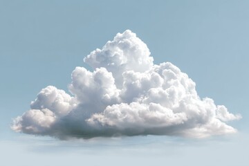 Fluffy Cumulus Cloud Against a Light Pastel Sky