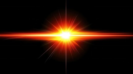 Obraz premium Abstract Orange Light Burst on Black Background Digital Art Graphic Design Element