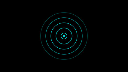 Abstract radio waves signal illustration. and looping circle white background 4k illustration.
