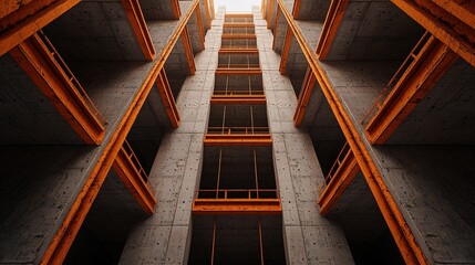 Skyscraper construction chaos in urban landscape architectural imagery gigapixel detail view