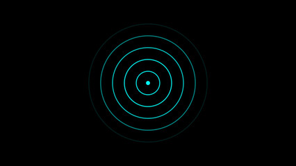 Abstract radio waves signal illustration. and looping circle white background 4k illustration.