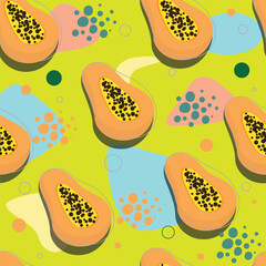 Vector Illustration of Various Fruits Background Pattern
