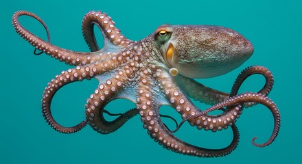 Fototapeta premium Octopus animal on a solid background