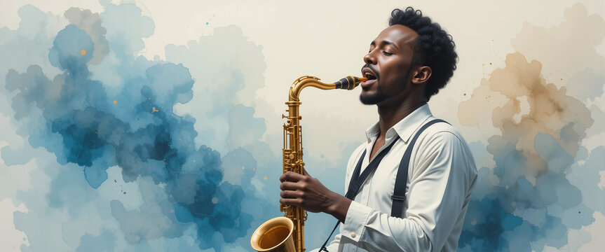 Soulful Saxophone Portrait: 1940s Jazz Style