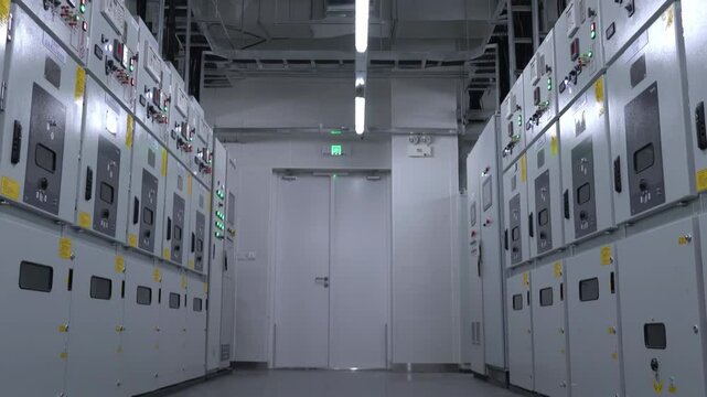 Innovative designs for secure storage room, medium, high voltage switcher, equipment, panel to control and protect electrical equipment system by fuse, circuit breaker, control panel at power factory