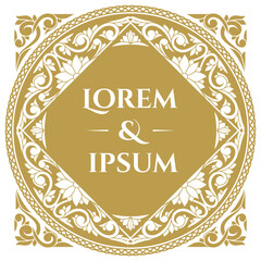 Decorative vintage ornate label design blank card