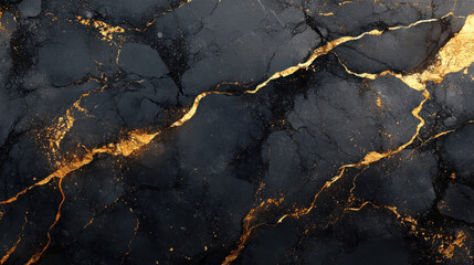 Dark marbled texture with cracked gold veins creating a rich, elegant effect