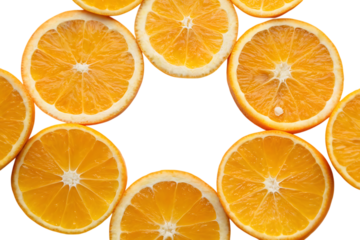 Orange slices arranged in a circular formation