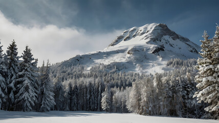snow covered mountains