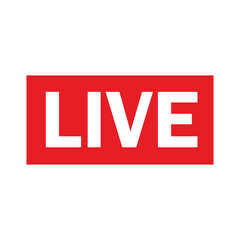 LIVE Text Icon – White Bold Typography on Red Background (EPS), Live icon logo, live logo