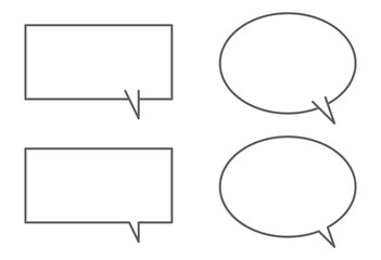 Simple Speech Bubble Set Illustration (Round and Square Types)

