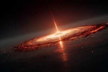 Stunning cosmic event showcasing a black hole surrounded by luminous swirling galaxies at the edge of the universe