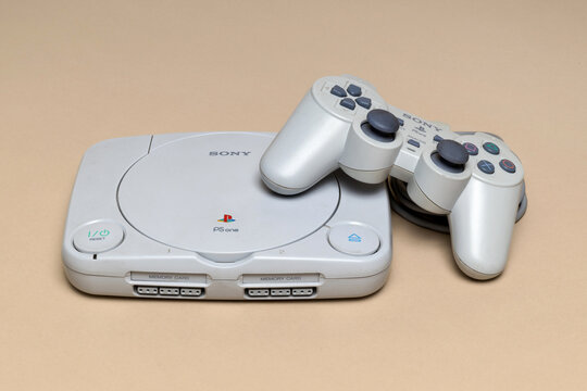 Pavia, Lombardy, Italy - March 13, 2025: Sony PSP (PlayStation Portable) portable videogames console, from 2004 at MUSDI Museum. It sold 82,52 milion units.