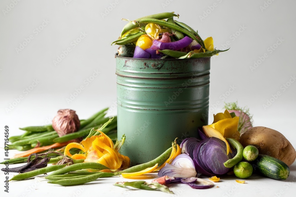 Poster freshly harvested vegetables arranged in a rustic can on a clean surface showcasing vibrant colors a