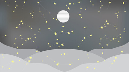 Night Moon Art Star Twinkle BG Design 1065.eps