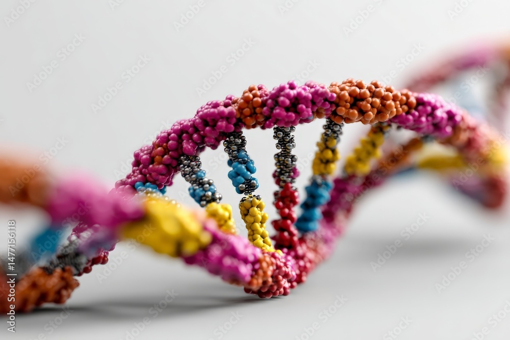 Aufkleber colorful representation of dna structure highlighting its double helix shape and molecular component