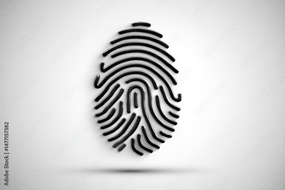 Poster Fingerprint design on white background symbolizing identity, security, and uniqueness in forensic science and crime investigation