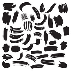 Black brush stroke set colection