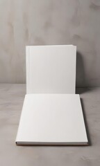 Blank vertical photo album mockup featuring pristine white pages ,  graphic,  vertical,  open