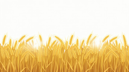 Wheat field border isolated on a transparent background created by Generative AI