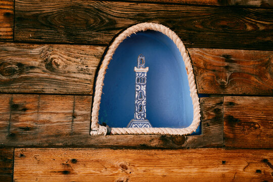 old decotation sign on a wall