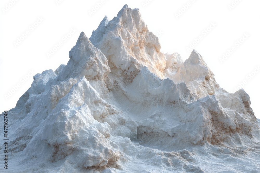 Aufkleber Snowy mountain peak with intricate textures illuminated by soft light in a natural setting during early morning hours