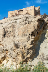 Ruined house in the village of Mula, Murcia, Spain. Europe.