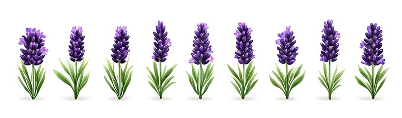 Obraz premium Lavender flowers, white background, floral design